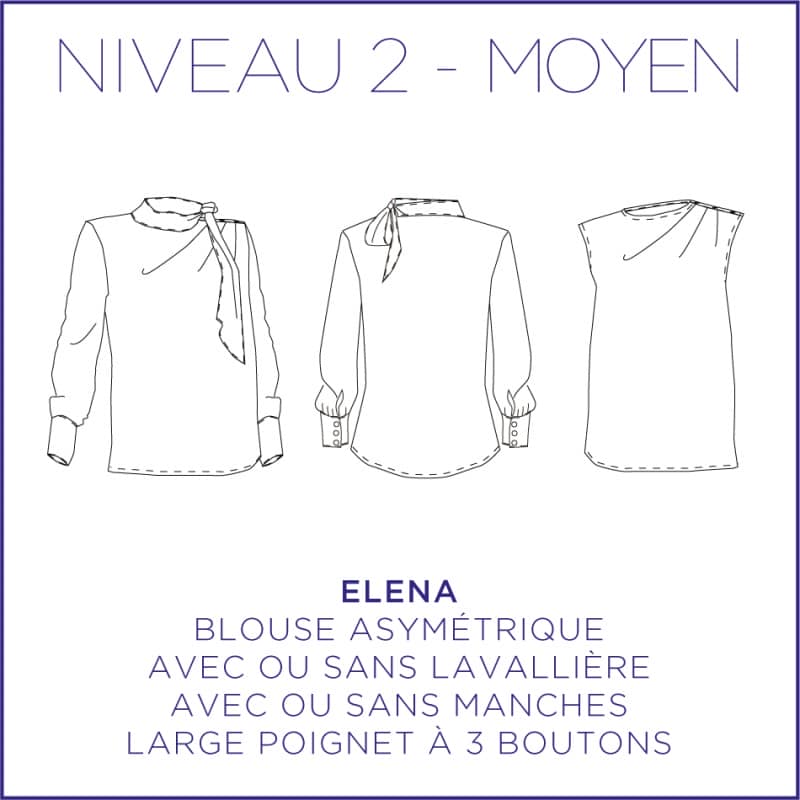 Pattern asymmetrical blouse Elena