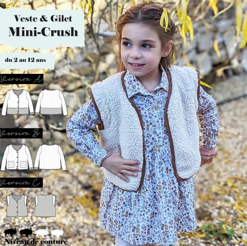 Pattern jacket and vest Mini - Crush 2-12 years
