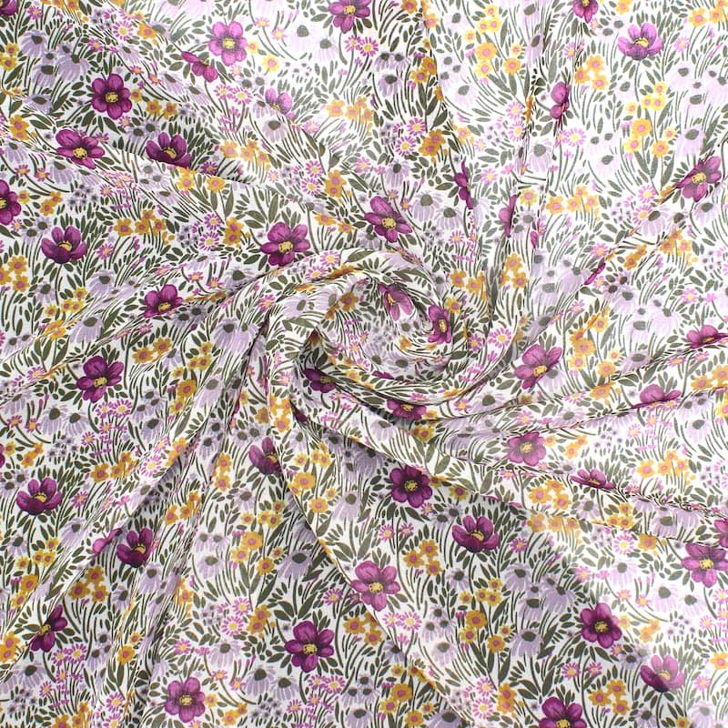 Tissu voile floral -multicolore