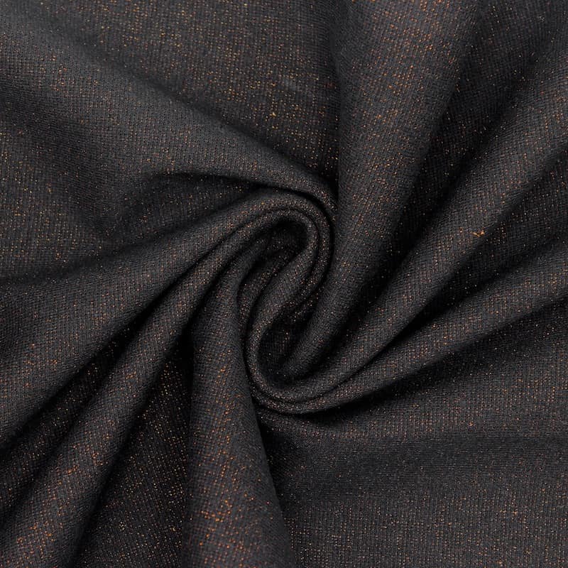 Tubular cuffing fabric - black and copper 