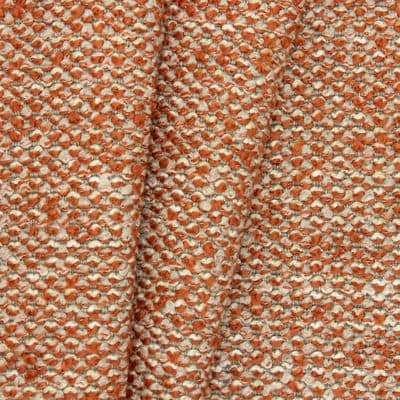 Jacquard fabric with loops - beige and rust-colored
