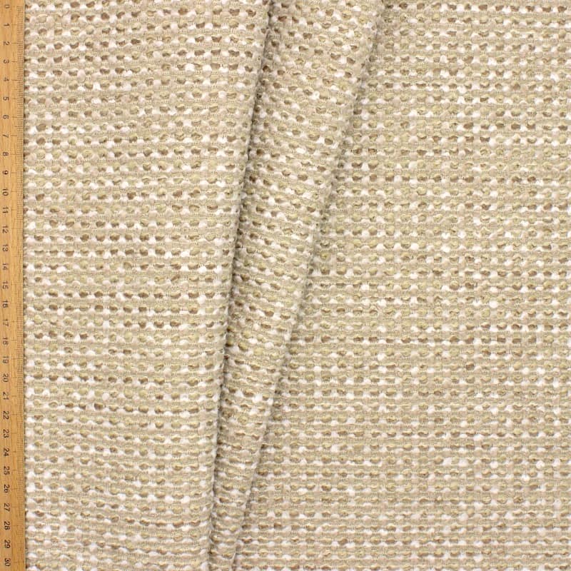 Jacquard fabric with loops - beige 