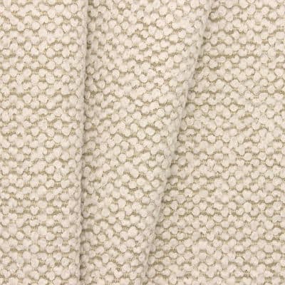 Jacquard fabric with loops - beige and white 