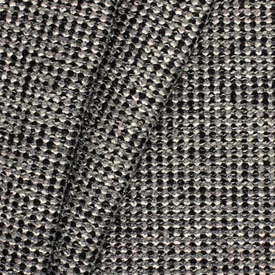 Jacquard fabric with loops - grey and black 