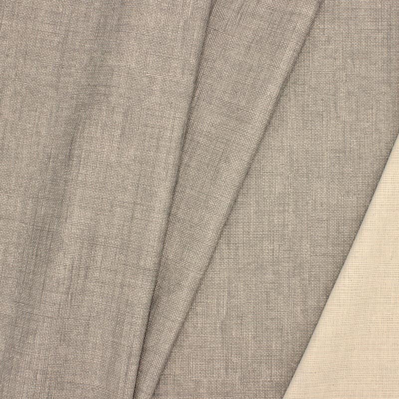 Coton enduit uni - gris