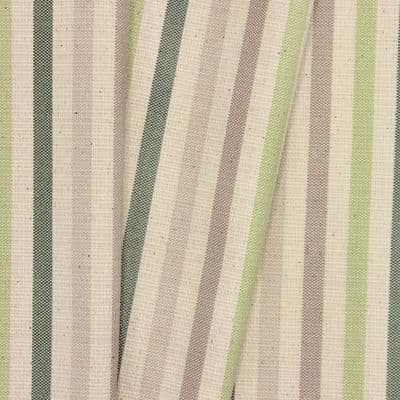 Striped coated cotton - green and beige 