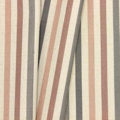 Striped coated cotton - pink and grey 