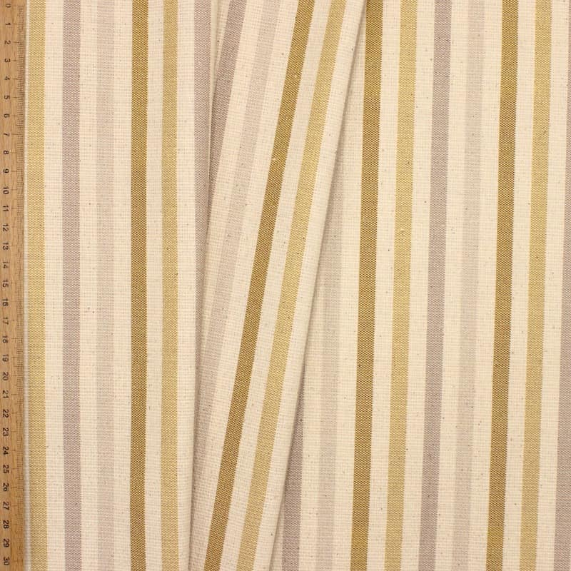 Striped coated cotton - beige and gold