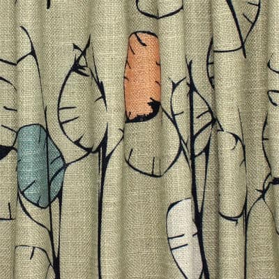 Fabric in viscose and linen with Lunaria annua - beige 