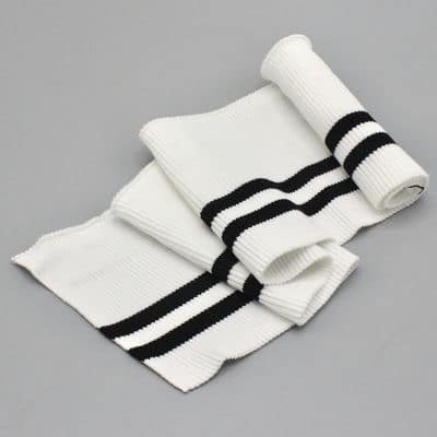Striped cuffing fabric - white