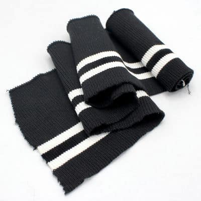 Striped cuffing fabric - black
