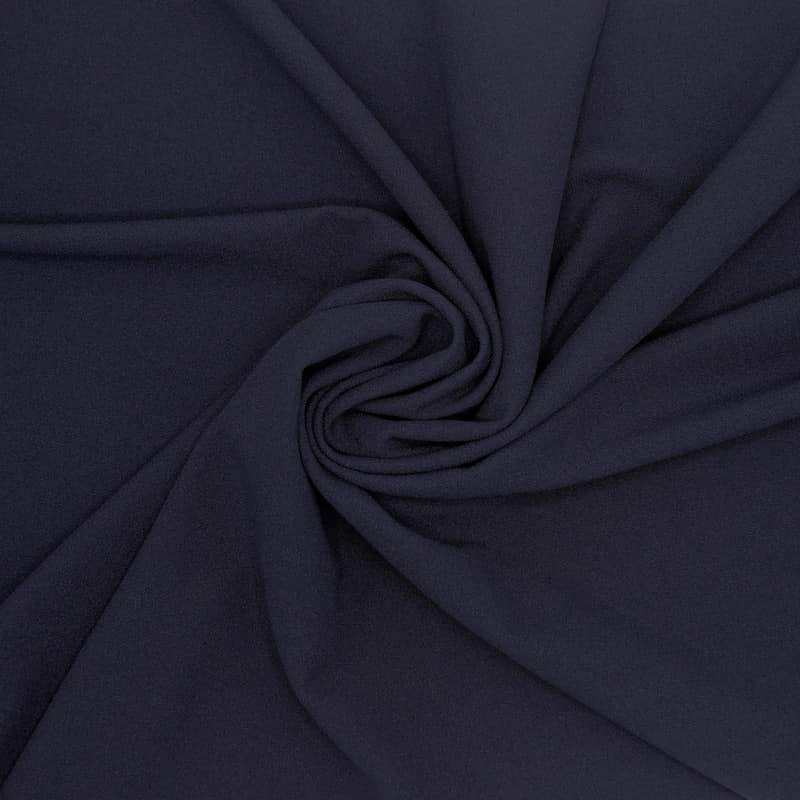 Knit fabric with crêpe aspect - navy blue 