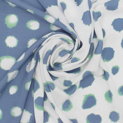 Viscose fabric with dots - blue