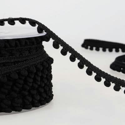 Braid with pompom - black