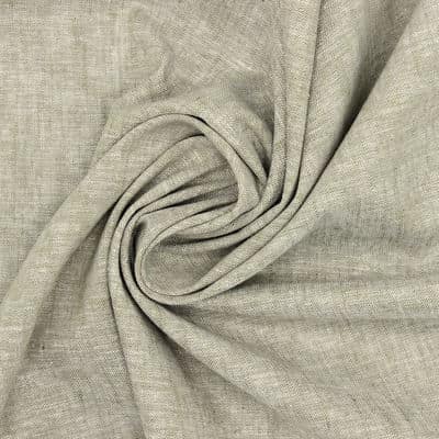 Plain fabric in linen and cotton -  khaki 