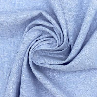 Plain fabric in linen and cotton -  sky blue 