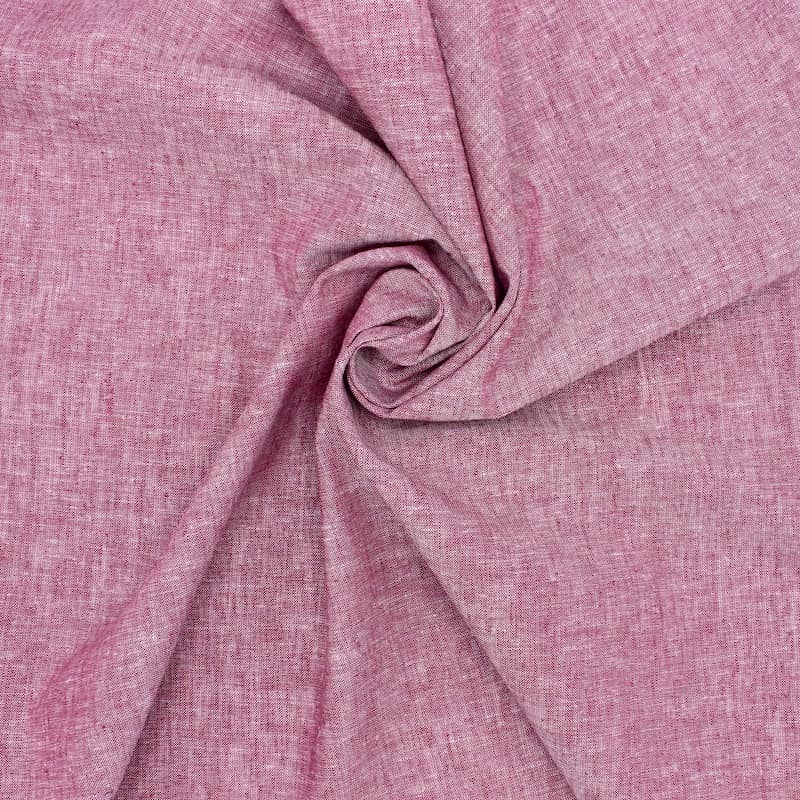 Tissu lin et coton uni - magenta