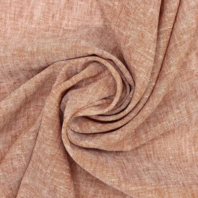 Plain fabric in linen and cotton - rust-colored