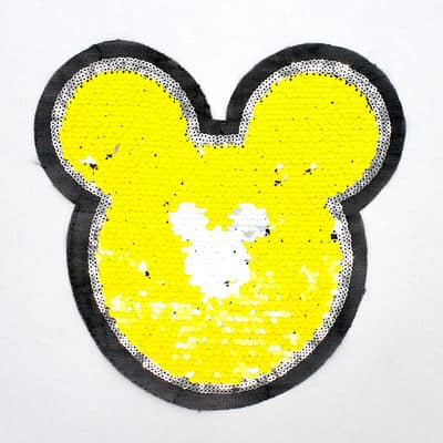 Fantasy head badge with glitters - yellow 