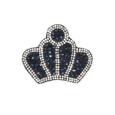 Opstrijkbare kroon met parels en glitters 