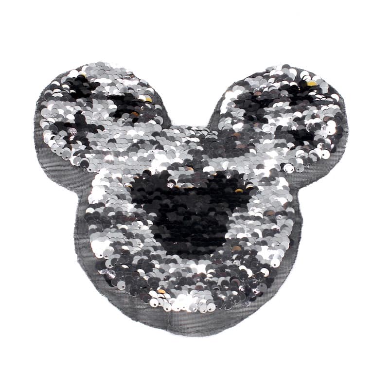 Sew-on fantasy head with glitters - black 