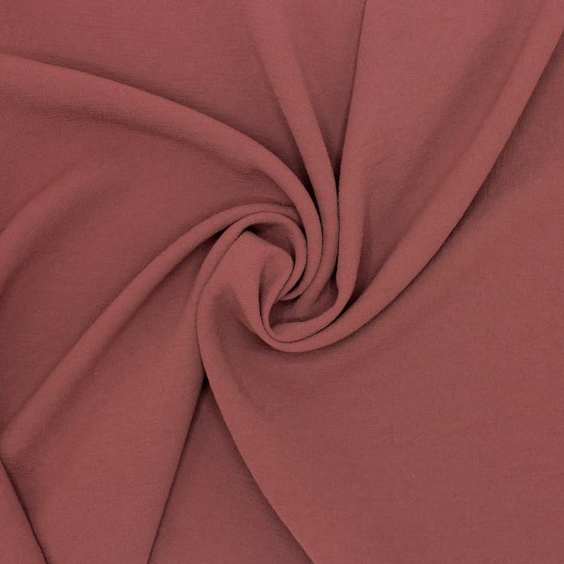 Fabric with crêpe aspect - brick-colored