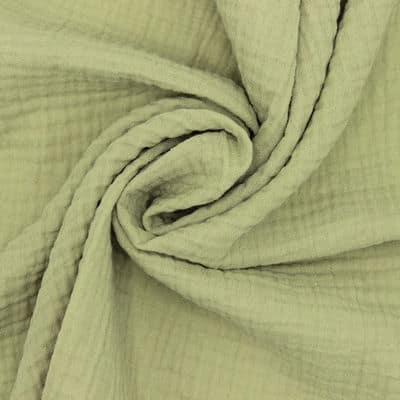 Waffel double gauze fabric - almond green 