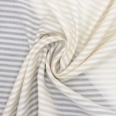 Striped viscose fabric - ecru