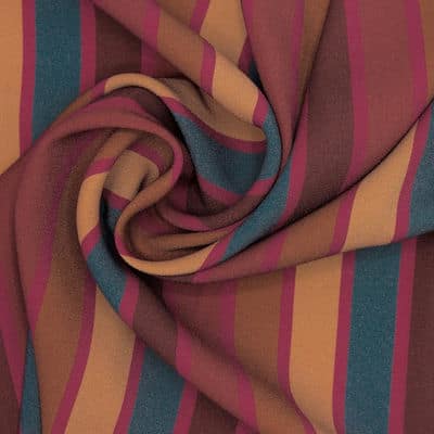 Tissu crêpe rayures - multicolore