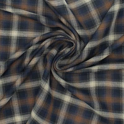 Checkered fabric in viscose and cotton - multicolored