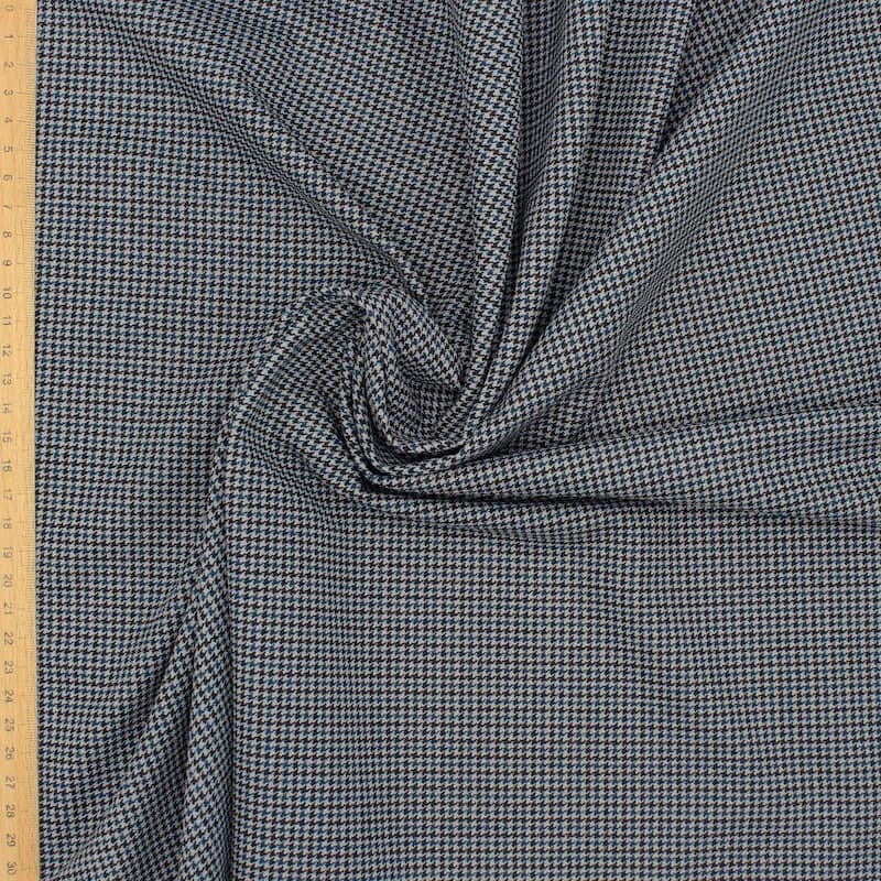 Extensible fabric with houndstooth pattern - grey 