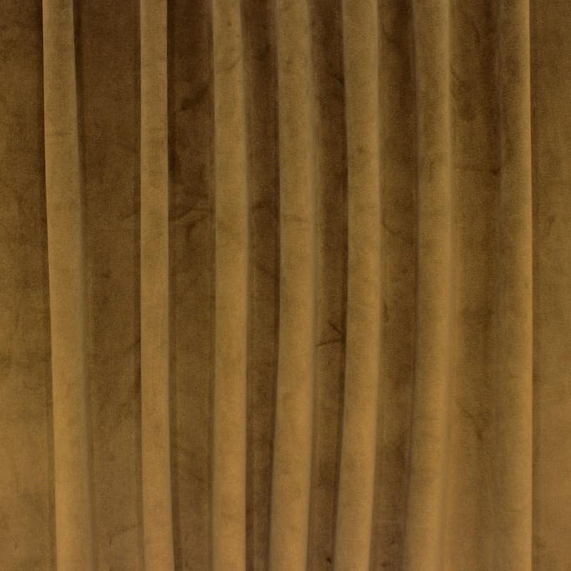 Velvet upholstery fabric - brownish-yellow
