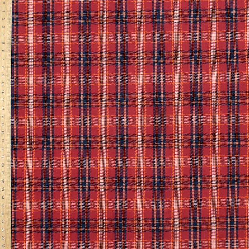 Checkered fabric 100% cotton - red