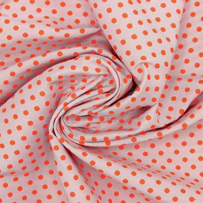 Jacquard fabric with dots - neon orange