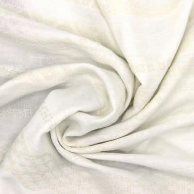 Tissu jacquard rayure - blanc cassé 