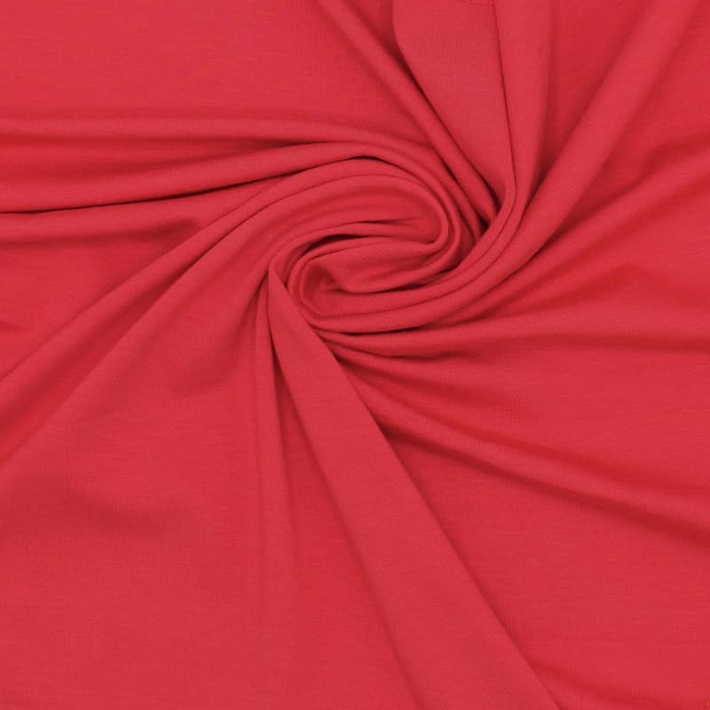 Tissu jersey uni - rouge
