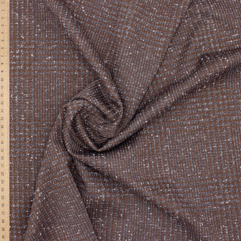 Jacquard knit fabric - brown and grey 