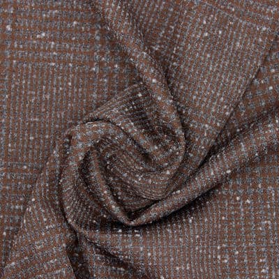 Jacquard knit fabric - brown and grey 