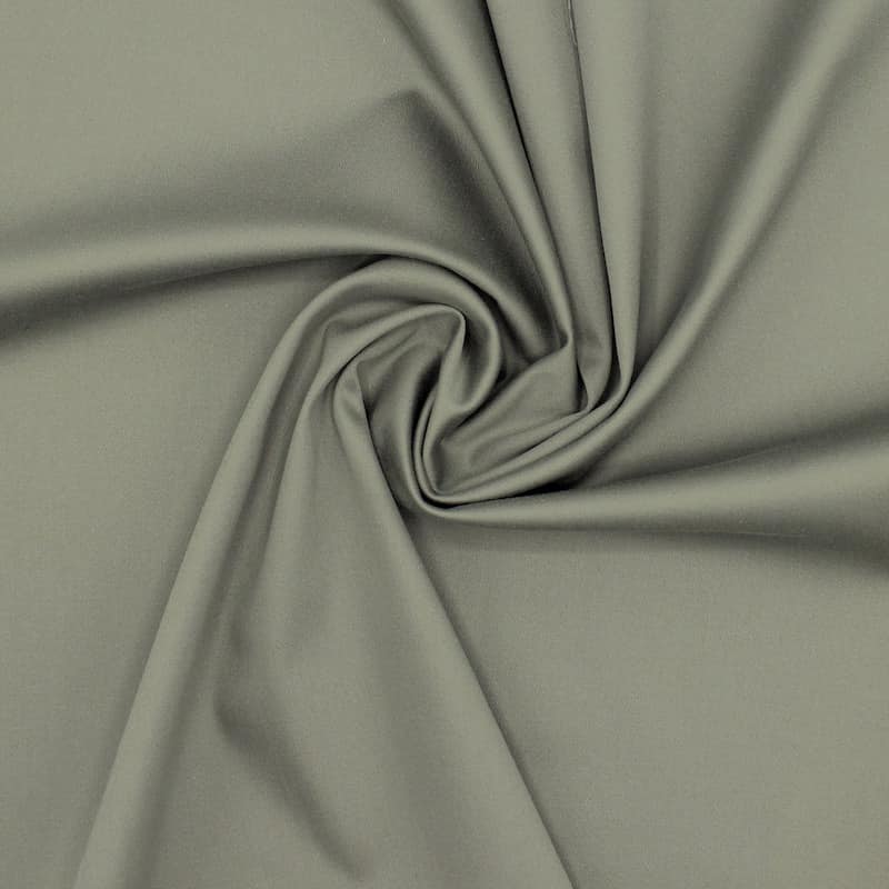 Extensible cotton satin fabric - khaki