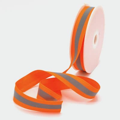 Reflective ribbon 25mm - neon orange