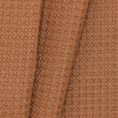 Faux leather with braided pattern - tobacco