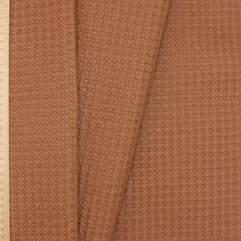 Faux leather with braided pattern - tobacco