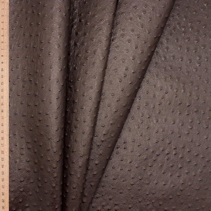 Faux leather with ostrich aspect - brown