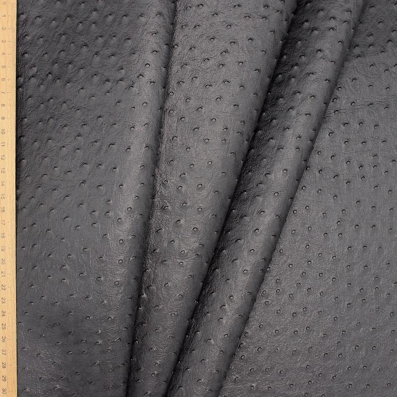 Faux leather with ostrich aspect - antracite
