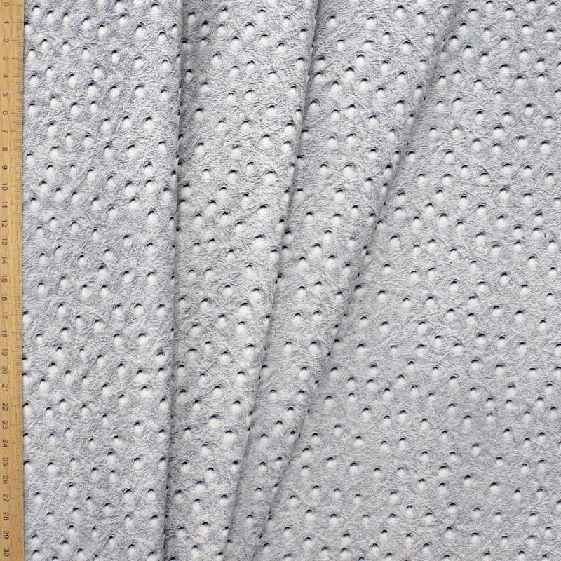 Kunstleer met aspect van struisvogel - grijs