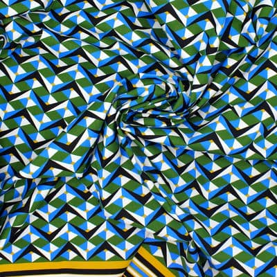 Panneau de tissu coton extensible géométrique - multicolore