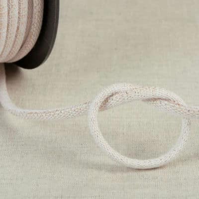 Braided cord with lurex - white