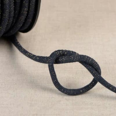 Braided cord with lurex - navy blue