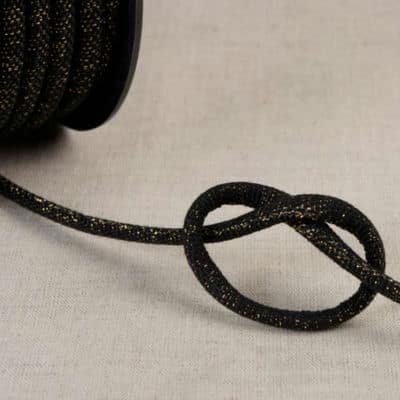 Braided cord with lurex - black