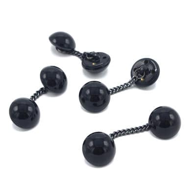 Set of fantasy button with chain - black